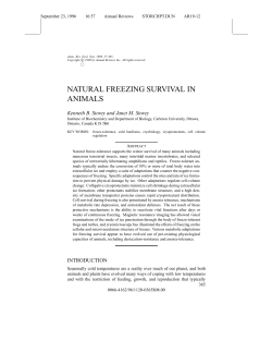 natural freezing survival in animals
