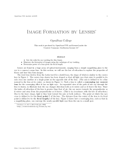 Image Formation by Lenses