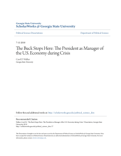 The President as Manager of the US Economy during Crisis