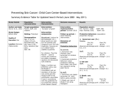Preventing Skin Cancer: Child Care Center