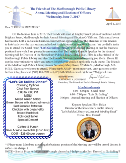 Event Flyer - Marlborough - Friends of the Marlborough Public Library
