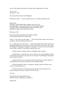 Philippines Revised penal code