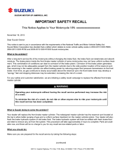 IMpORTANT SAfETY RECALL