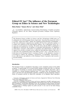 Ethical EU law? The influence of the European Group on Ethics in