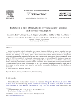 Observations of young adults` activities and alcohol consumption