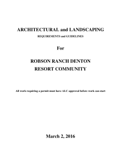 ARCHITECTURAL and LANDSCAPING For ROBSON RANCH