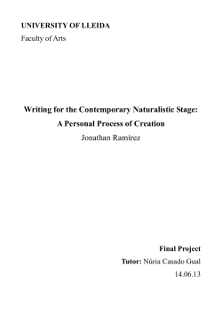 Writing for the Contemporary Naturalistic Stage: A Personal Process