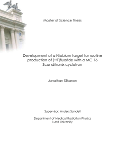 Development of a Niobium target for routine production of [18F