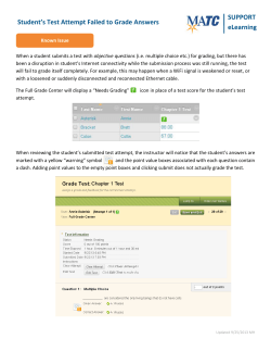 Student`s Test Attempt Failed to Grade Answers Issue Description