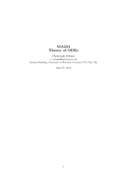 MA254 Theory of ODEs - University of Warwick