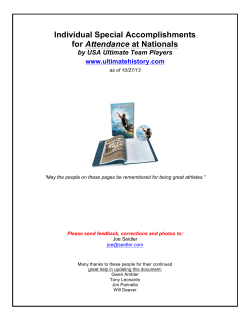 Individual Special Accomplishments for