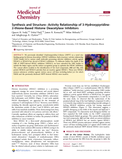 Synthesis and Structure&ndash;Activity Relationship of 3