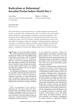 Radicalism or Reformism? Socialist Parties before