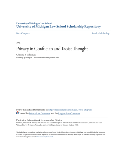 Privacy in Confucian and Taoist Thought