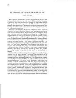 DO PLEASURES AND PAINS DIFFER QUALTTATIVELY? Most