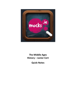 Junior Cert History Notes - The Middle Ages