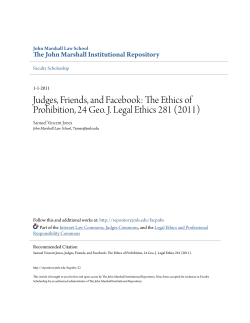 Judges, Friends, and Facebook - The John Marshall Institutional