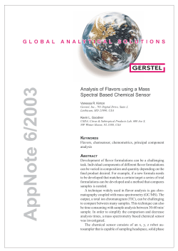 Analysis of Flavors using a Mass Spectral Based Chemical Sensor