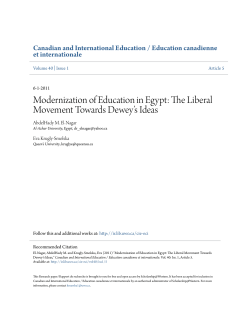 Modernization of Education in Egypt: The