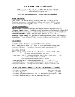 RICK MALTESE - MUSIC RESUME