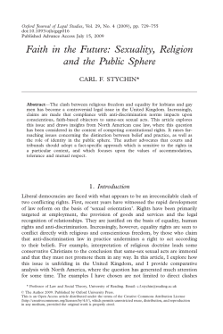 Faith in the Future: Sexuality, Religion and the