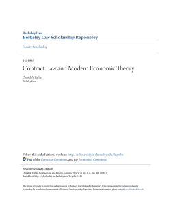 Contract Law and Modern Economic Theory