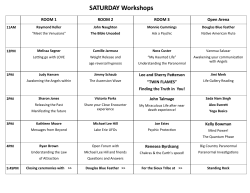 SATURDAY Workshops