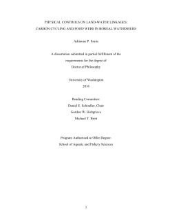 PHYSICAL CONTROLS ON LAND-WATER LINKAGES: CARBON