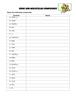 IONIC AND MOLECULAR COMPOUNDs