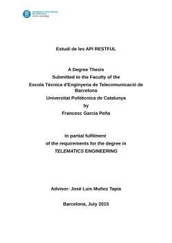 Estudi de les API RESTFUL A Degree Thesis