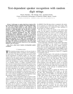 Text-dependent speaker recognition with random digit strings