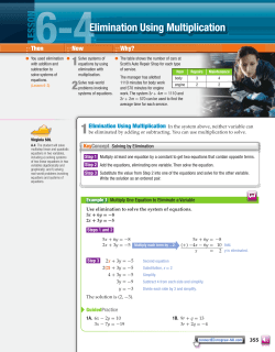 Elimination Using Multiplication - Algebra 1