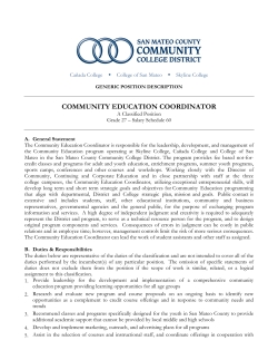 community education coordinator - San Mateo County Community