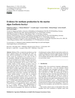 Evidence for methane production by the marine