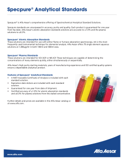 Specpure&reg; Analytical Standards