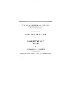 orville wright - National Academy of Sciences