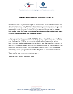 Documentation to support a Therapeutic Use Exemption Application