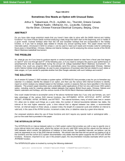 Sometimes One Needs an Option with Unusual Dates