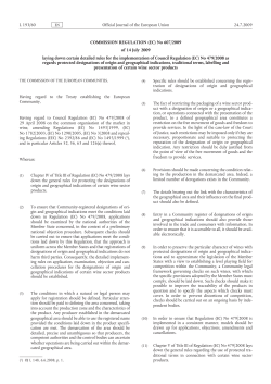 Commission regulation (EC) No 607/2009 of 14 July 2009 laying