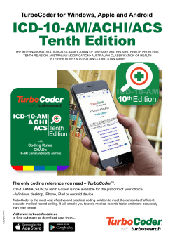 ICD-10-AM/ACHI/ACS Tenth Edition