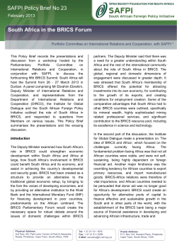 South Africa in the BRICS Forum - Open Society Foundation