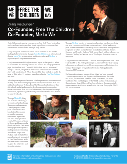 Co-Founder, Free The Children Co