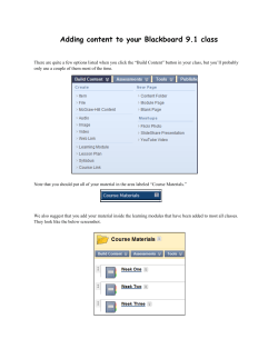 Adding content to your Blackboard 9.1 class