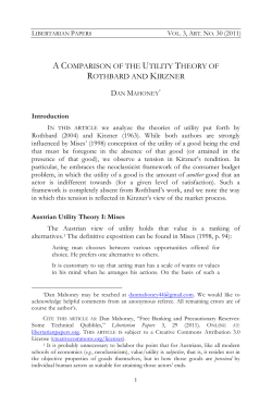 a comparison of the utility theory of rothbard and kirzner