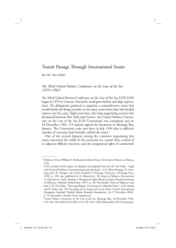 Transit Passage Through International Straits