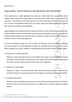 Short notes on: Legal exceptions– what are those fancy Latin legal