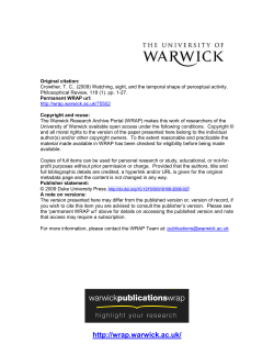 The Ontology of Watching - Warwick WRAP