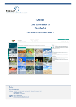 PANGAEA Data Submission Manual