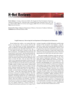 Fragile Democracy: Recovering the Lost Experiment of - H-Net