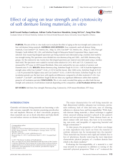 Effect of aging on tear strength and cytotoxicity of soft denture lining
